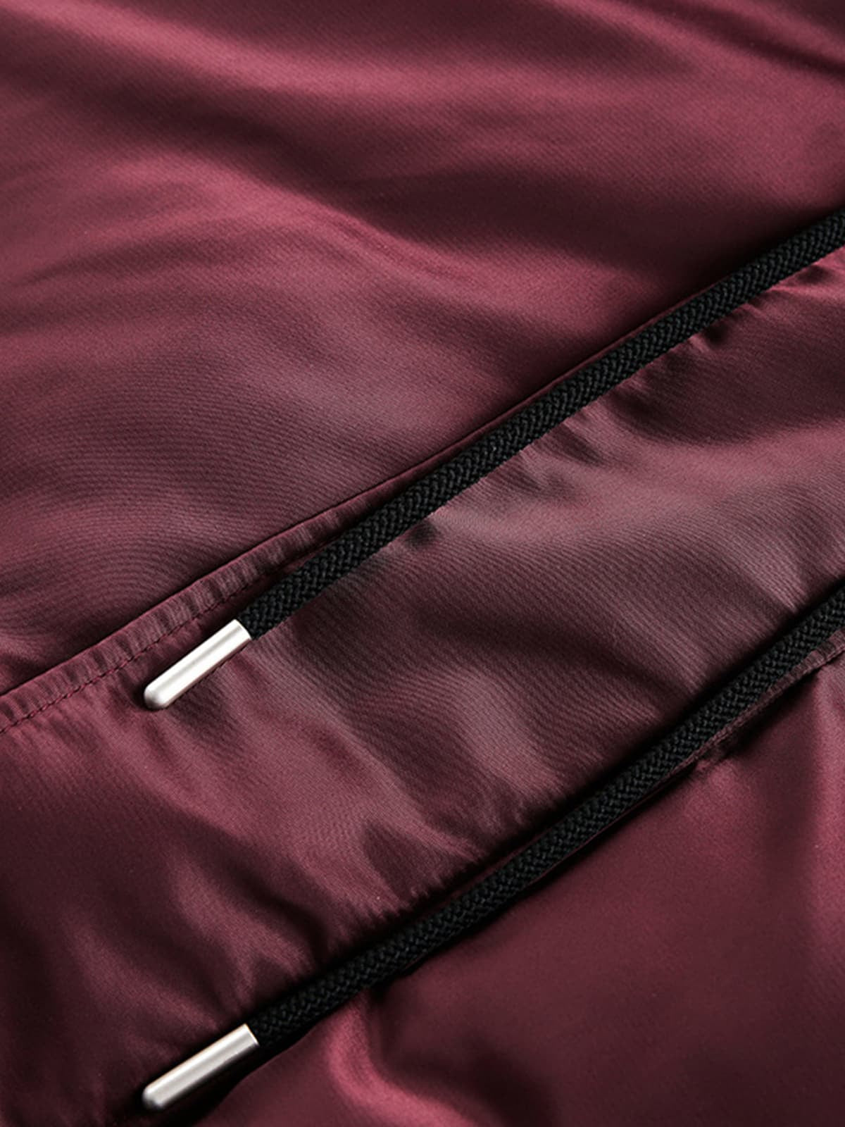 Stylish Maroon Bomber Jacket with Detachable Hood for Winter Wear 