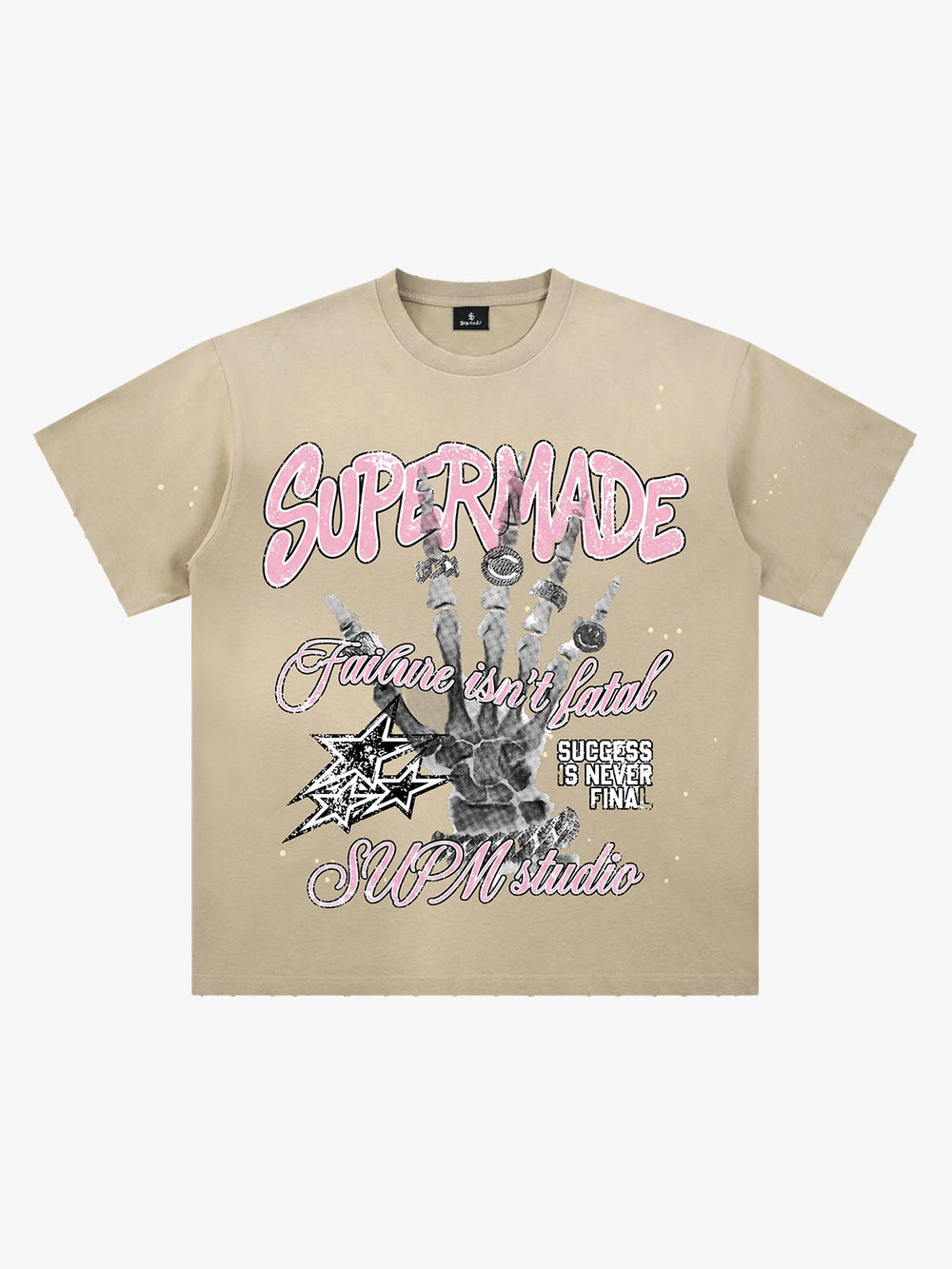 Graffiti Skull Graphic Paint Splatter Tee