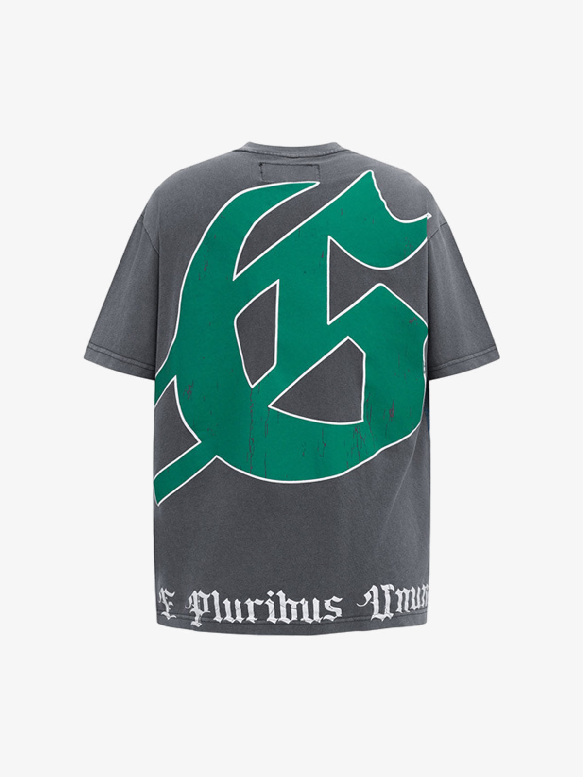 Old Washed Dark Western Cowboy Print T-shirt 