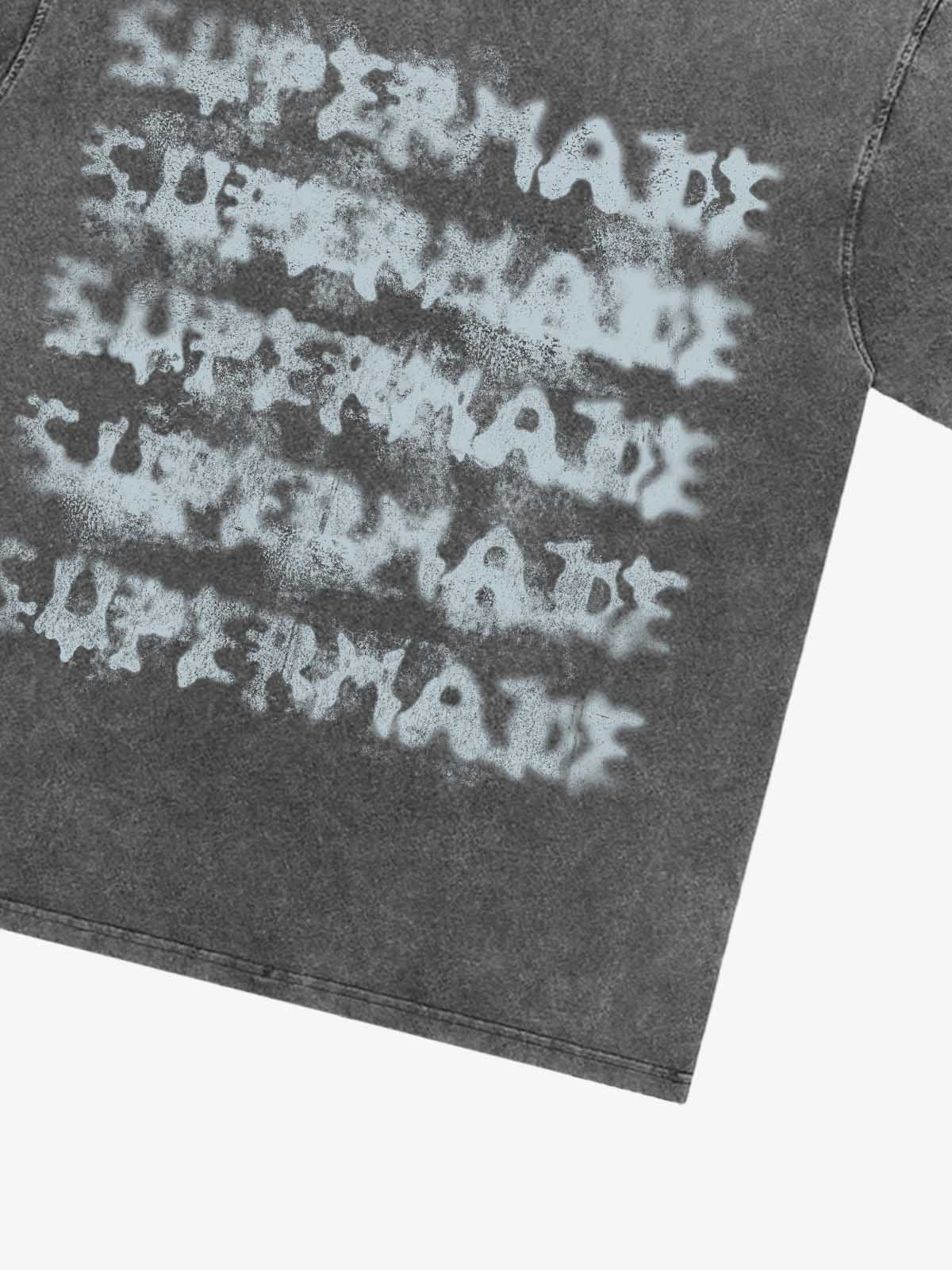 Washed Spray Effect Letter Print T-Shirt 