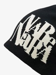 Letter Jacquard Knit Beanie