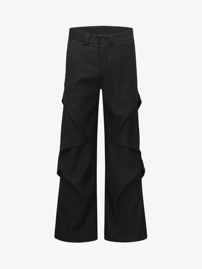 Retro Pleated Flared Casual Pants 