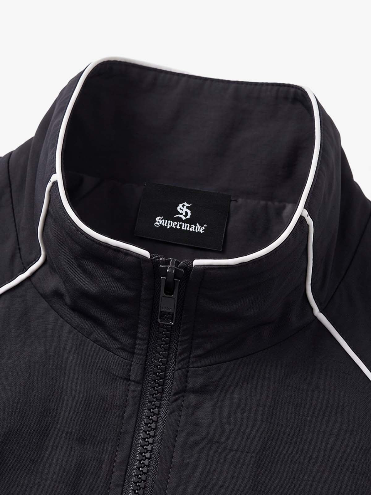 Color Block Embroidered Piped Racing Jacket