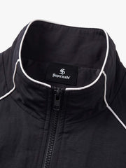 Color Block Embroidered Piped Racing Jacket