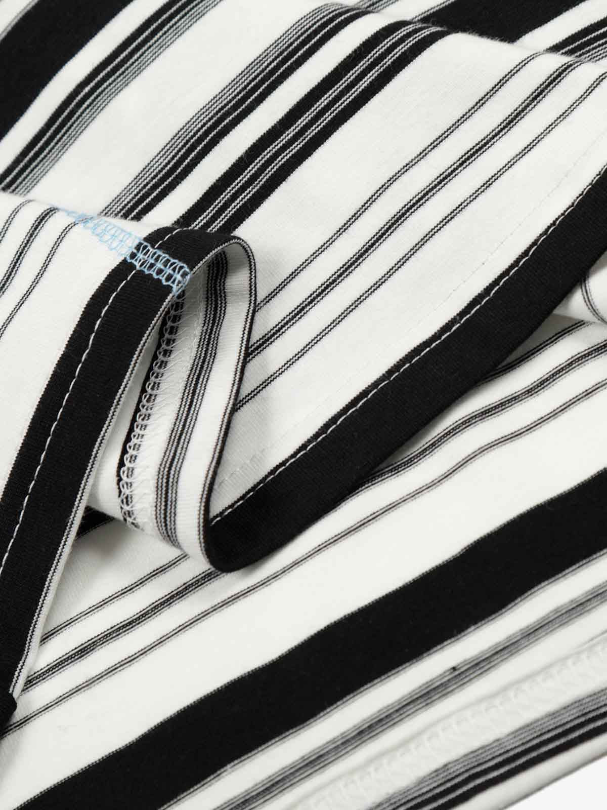 Color Block Striped Embroidered Long Sleeve T-Shirt