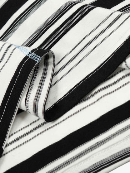 Color Block Striped Embroidered Long Sleeve T-Shirt