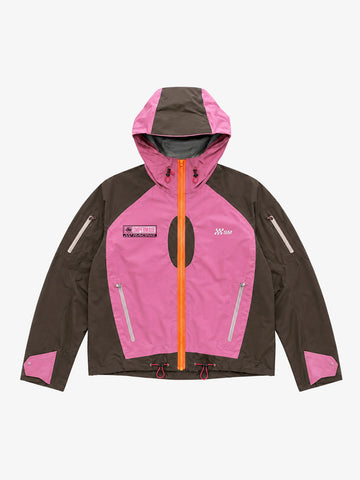 Color Block Embroidered Cropped Hooded Windbreaker