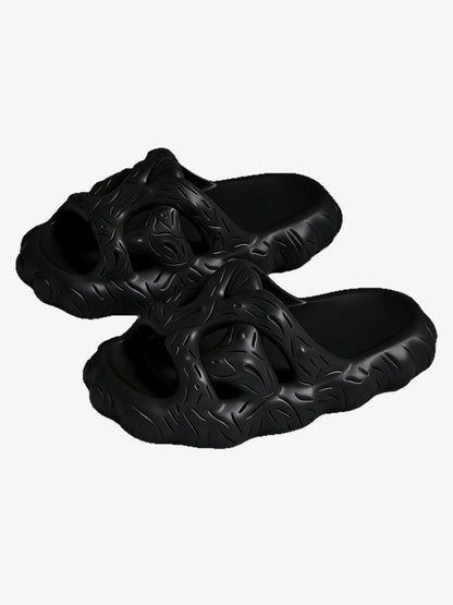 Eco-Friendly Rubber Tree Design Slides for Men and Women - Lightweight, Comfortable, Outdoor & Indoor Use 