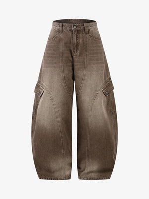 High-Waisted Wide-Leg Cargo Pants with Unique Pocket Design 