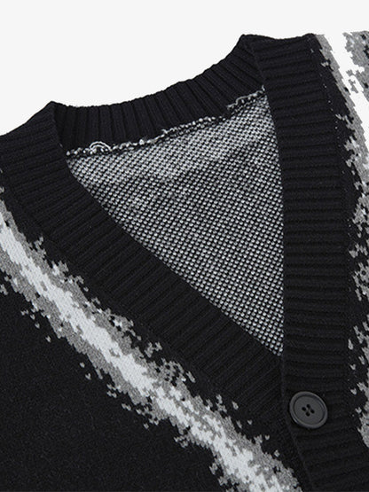 Retro Butterfly Gradient Knit Cardigan Sweater 