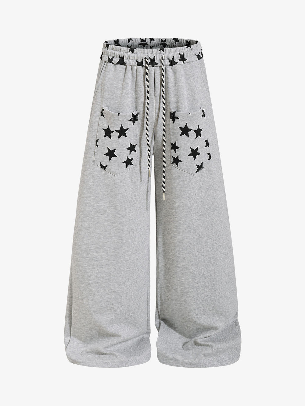 Star Print Pocket Baggy Sweatpants