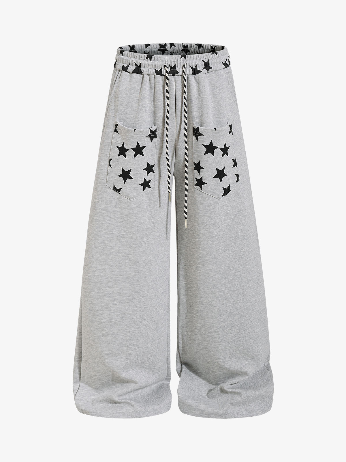 Star Print Pocket Baggy Sweatpants