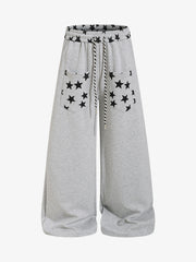 Star Print Pocket Baggy Sweatpants
