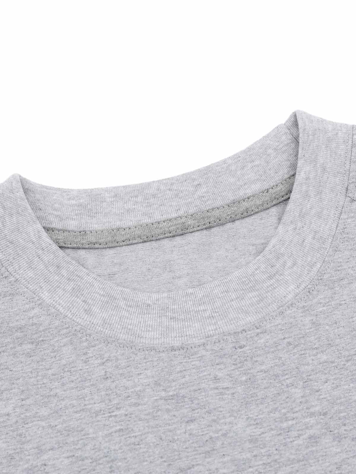 Retro Contrast Color Embroidered Letter T-shirt