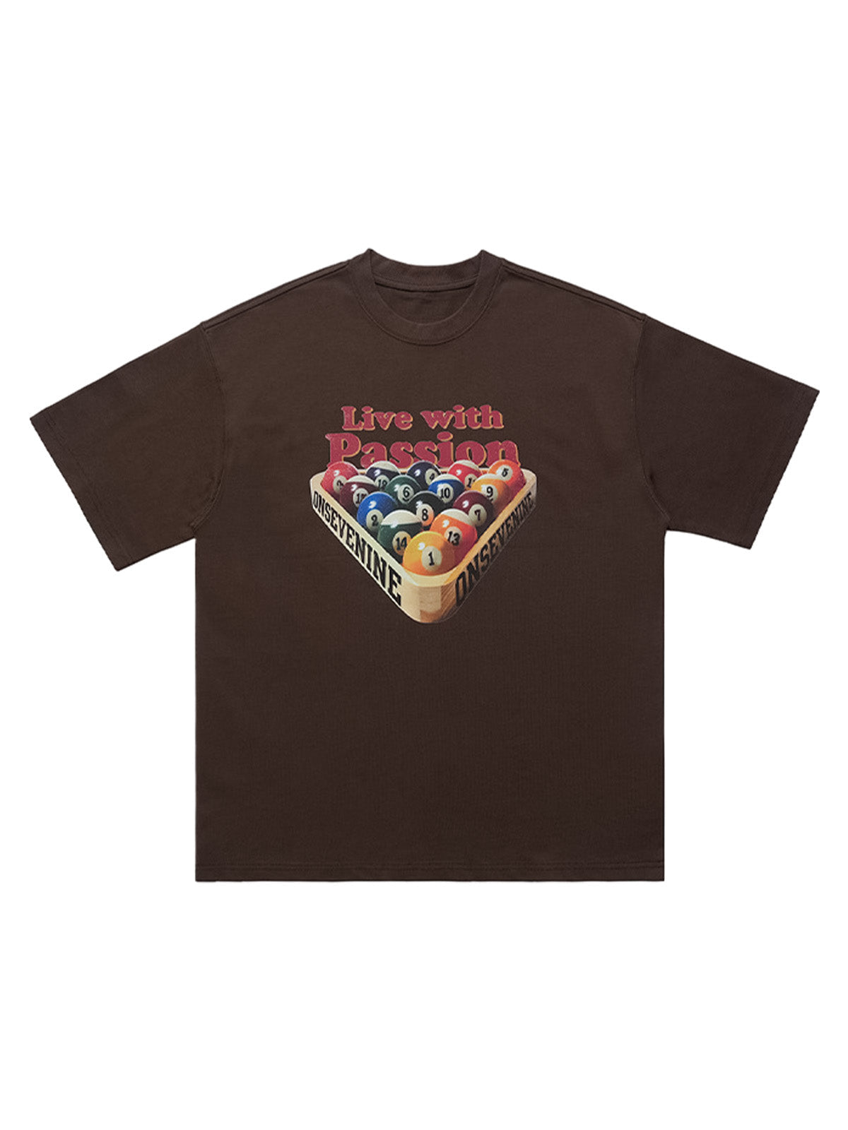 Retro Billiards Letter Print T-Shirt 