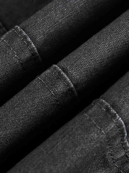 Clean Cut Leather Contrast Collar Pocket Jacket