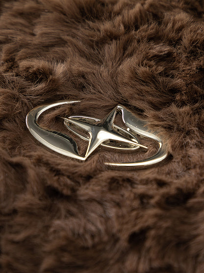 Vintage Stand Collar Sherpa Fleece Cotton Jacket 