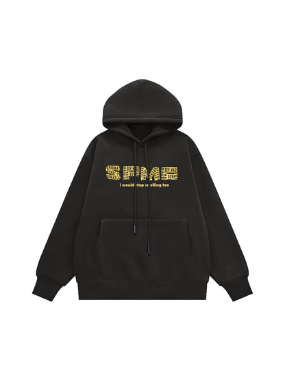 Thesupermade Letter Graphics Fleece Hoodie 