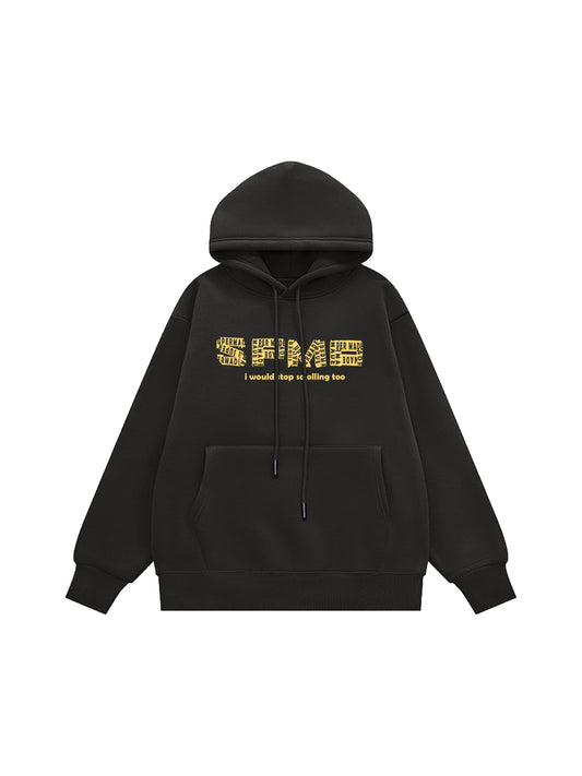 Thesupermade Letter Graphics Fleece Hoodie 