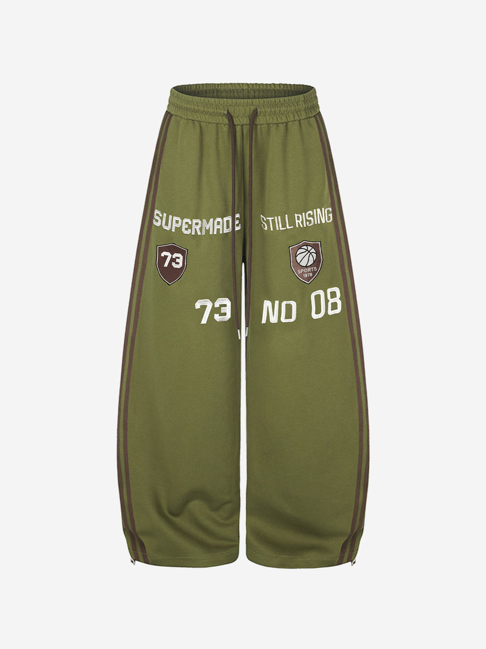 Color Block Striped Embroidered Sweatpants