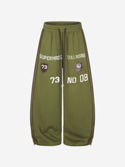 Color Block Striped Embroidered Sweatpants