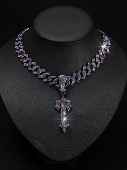 Thesupermade Purple Diamond Cuban Necklace 