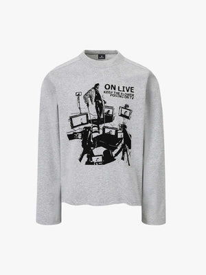 Stylish Graphic Print Long Sleeve T-Shirt for Men 