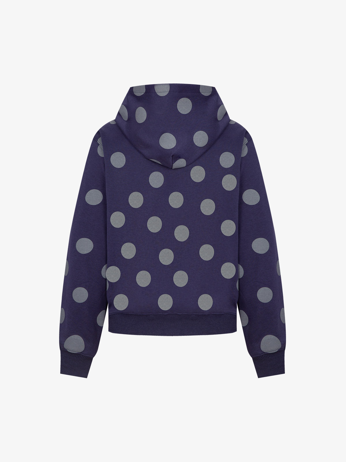 Big Zipper Dot Boxy Zip-Up Hoodie