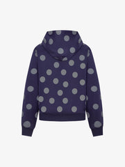 Big Zipper Dot Boxy Zip-Up Hoodie