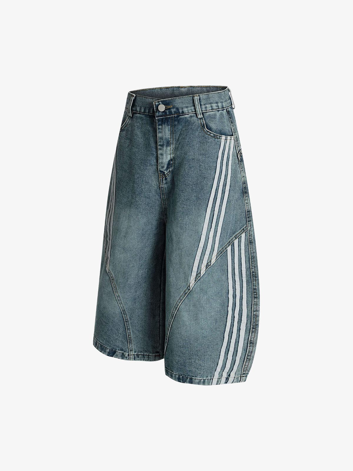 Barrel Straight Wide Leg Cropped Jort 