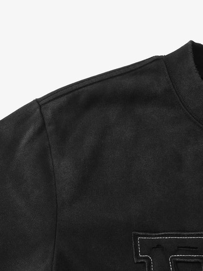 Distressed Appliqué Mud-Wash T-Shirt 