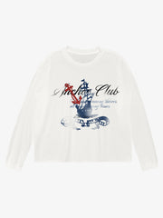 Distressed Anchor Graphic Long Sleeve Tee