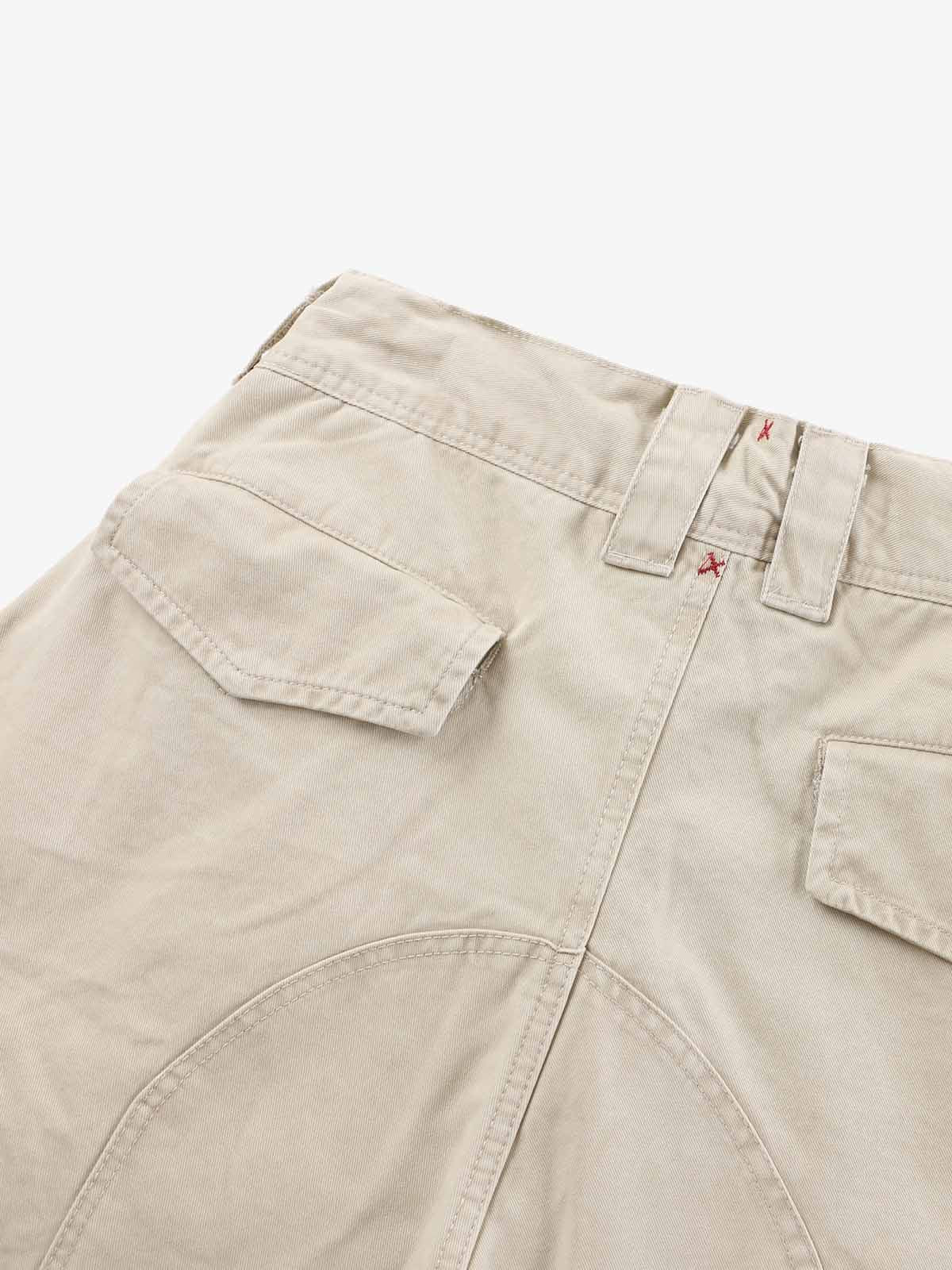 Curved-Hem Baggy Cargo Pants 