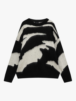 Striped Pattern Oversized Sweater for Women - Trendy and Versatile Winter Knitwear 