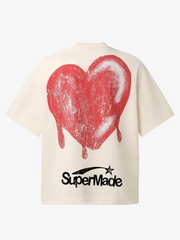 Skeleton & Melted Heart Graphic Waffle Knit T-Shirt 