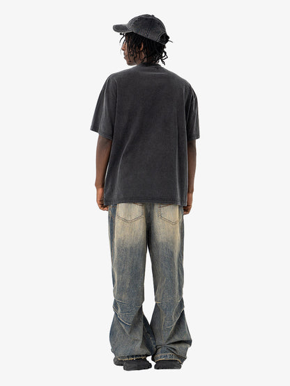 Vintage-Inspired Graphic Washed T-Shirt 