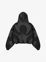 Washed Panel Detail Boxy Hoodie & Wide-Leg Sweatpants Set