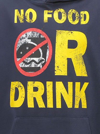 No Food or Drink Graphic Hoodie for Casual Wear 