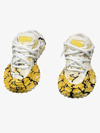 Mesh Overlay Chunky Sole Low-Top Sneakers