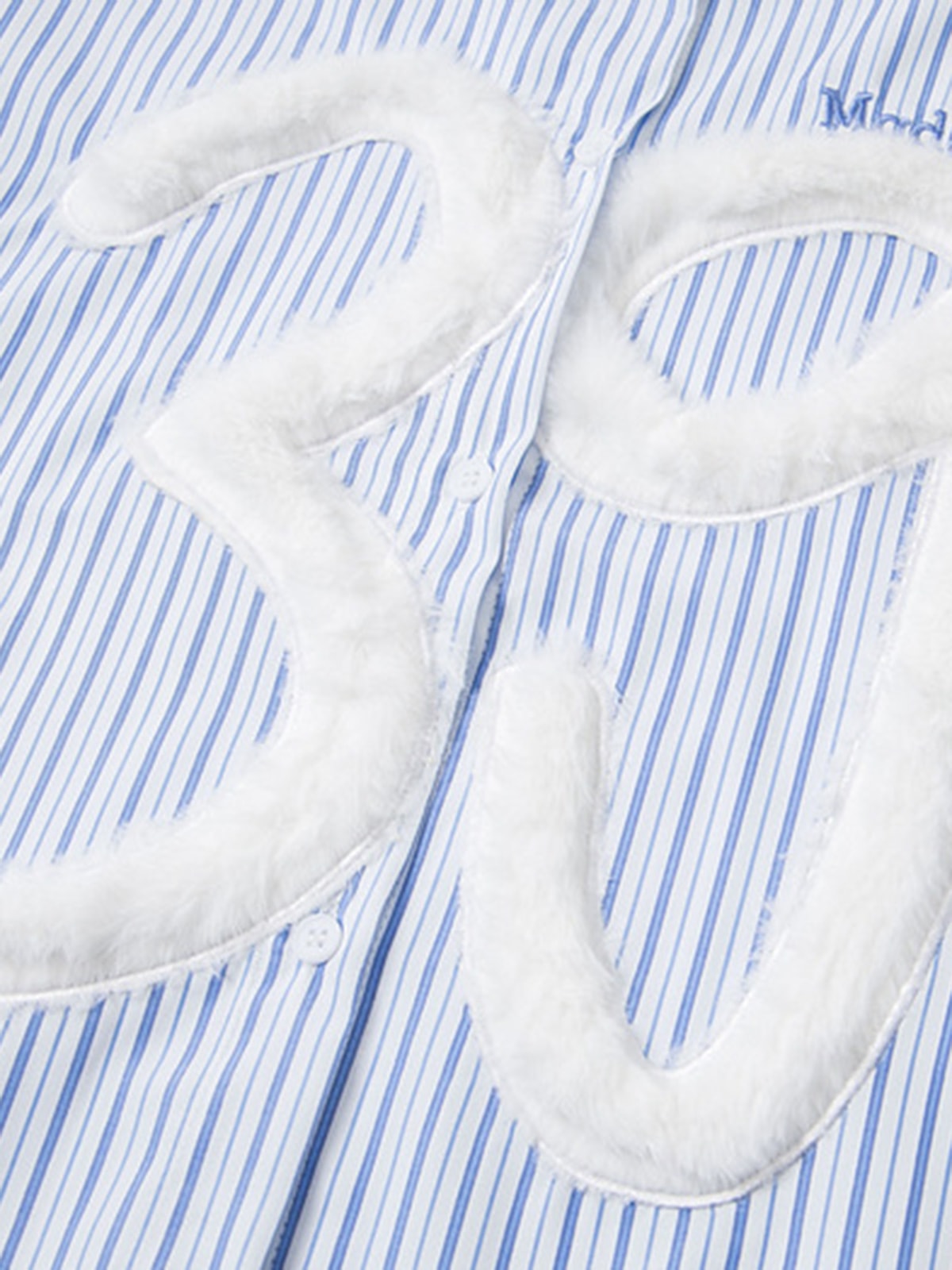 Retro Contrast Flocked Striped Long Sleeve Shirt 