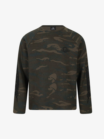 Camo Graffiti Waffle Long Sleeve Tee