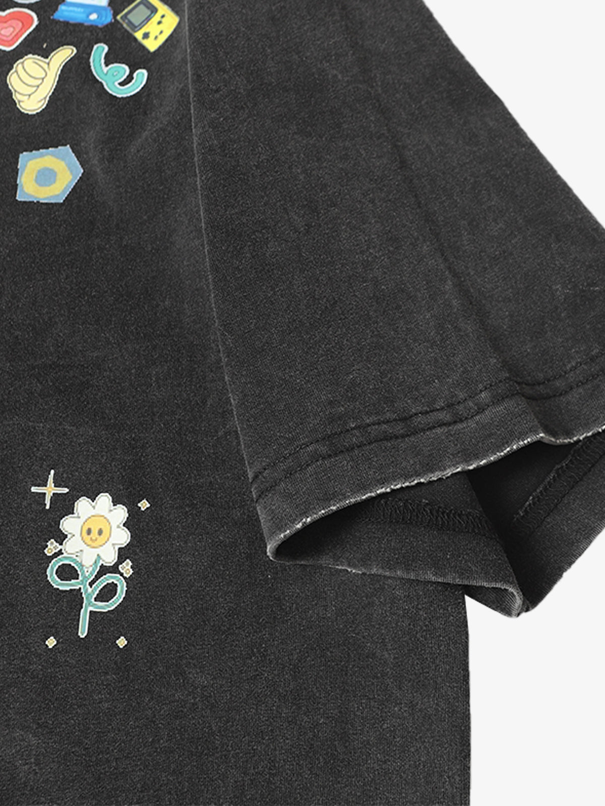 Vintage Gaming Sticker Style Motif Oversized T-Shirt 