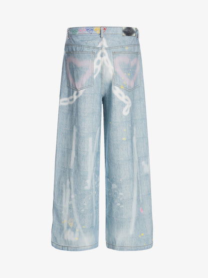 American Vintage Street-Style Graffiti Jeans