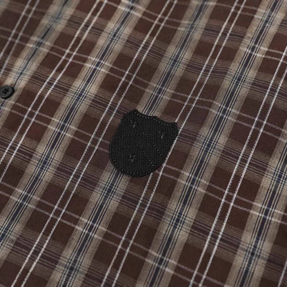 Plaid Long Sleeve Shirt with Unique Contrast Trim 