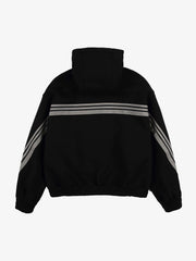 Striped Patchwork Boxy Fit Zip-Up Hoodie
