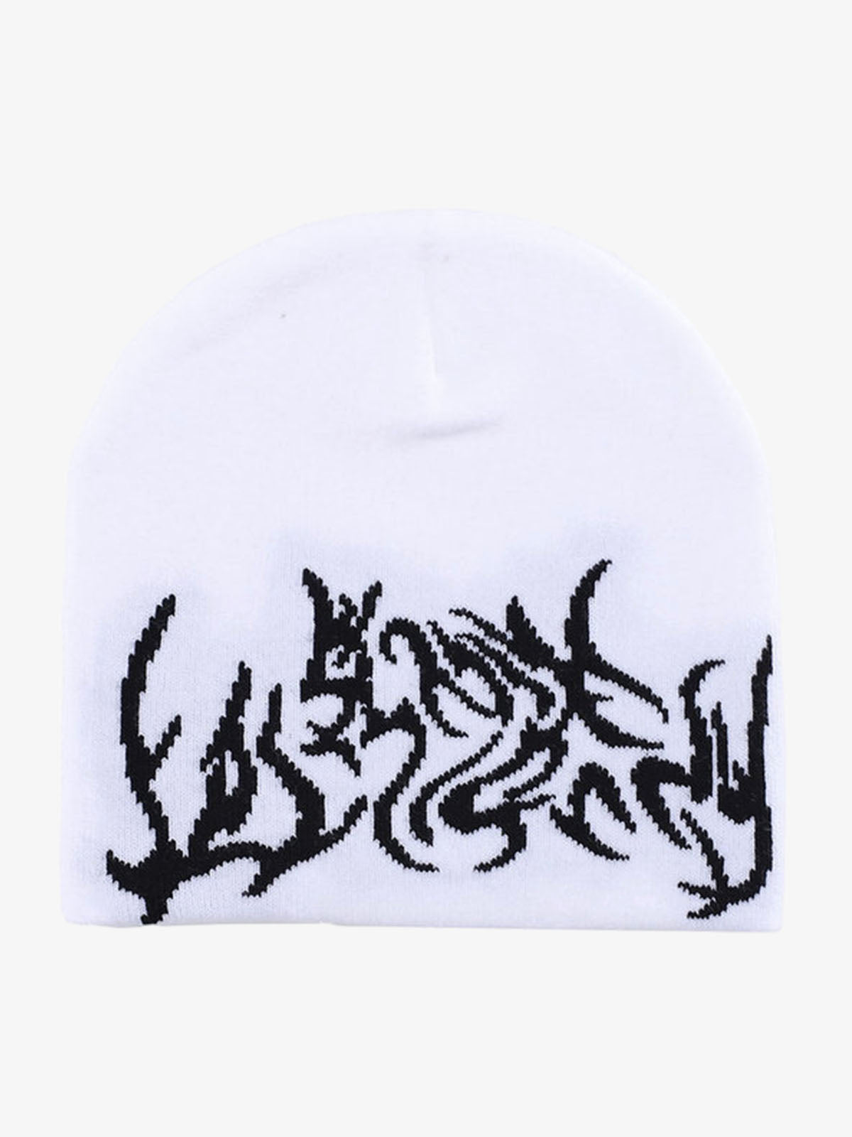 Bonnet en tricot jacquard gothique foncé