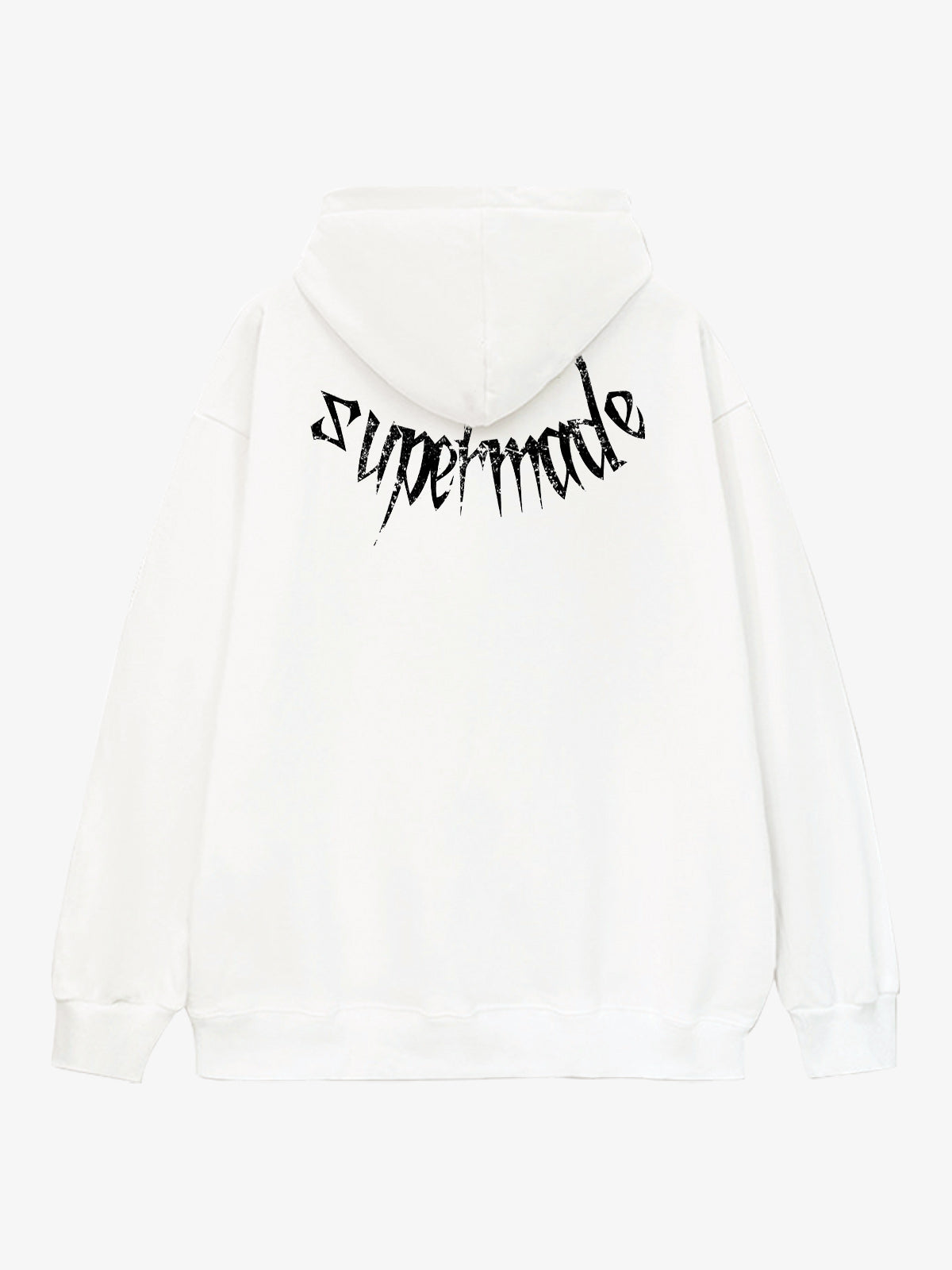 THE SUPERMADE Oversized Black Hoodie with Graphic Print Design 