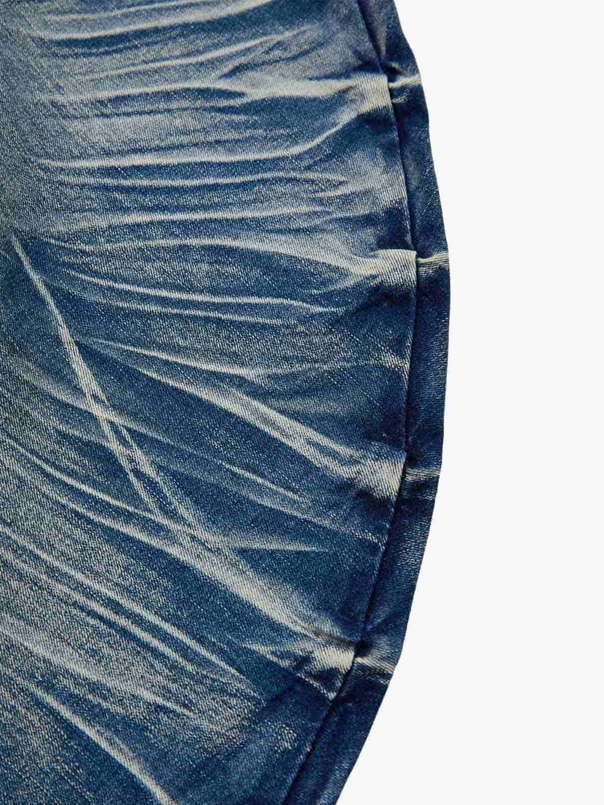 Black Denim Flared Jeans with Button Front High Waist Design 