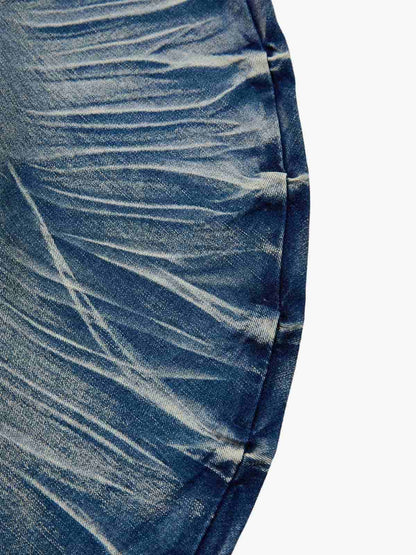 Black Denim Flared Jeans with Button Front High Waist Design 