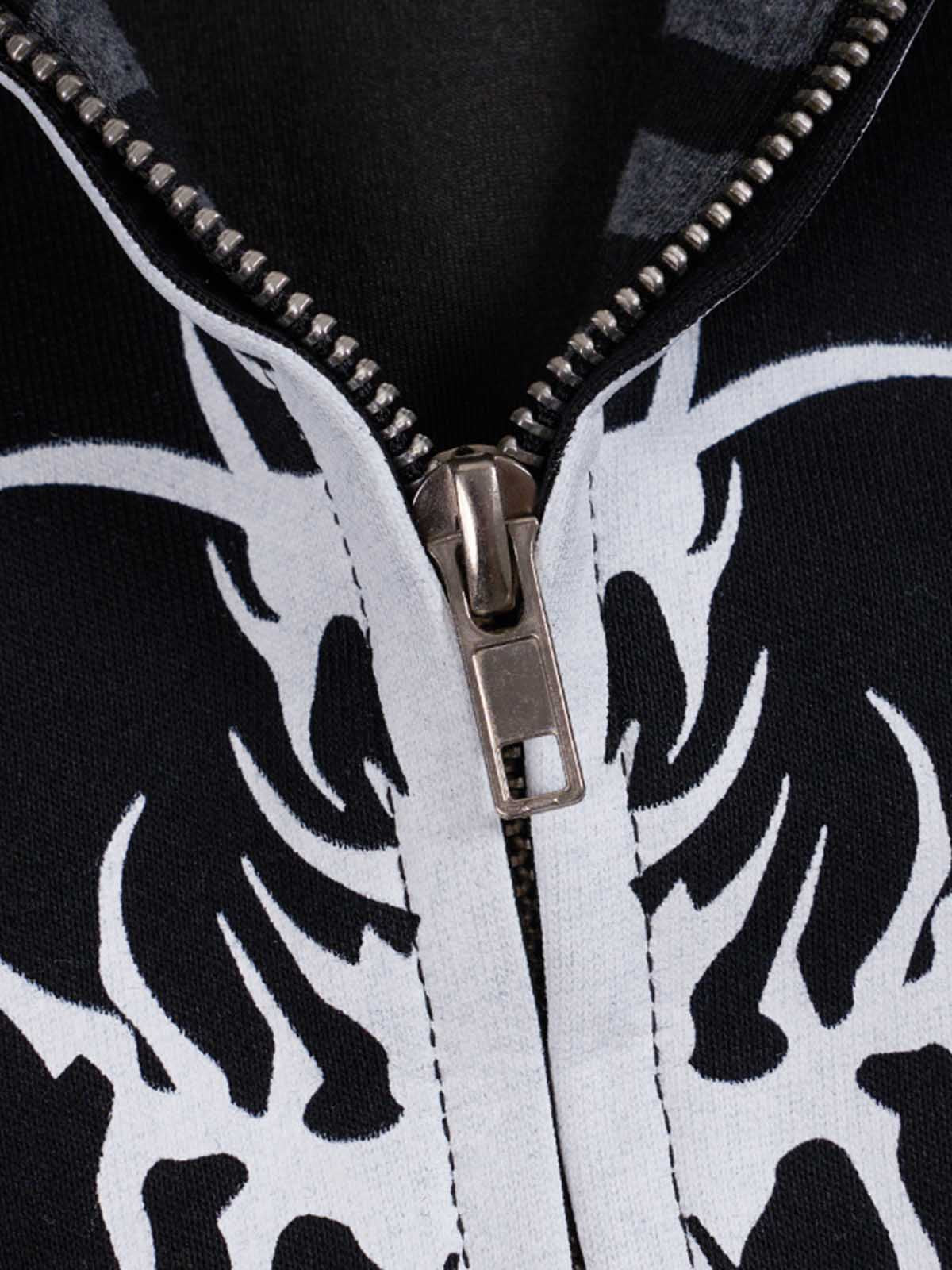 Thorn Portrait Graphic Distressed Gradient Hoodie; Black / S, Black / M, Black / L, Black / XL